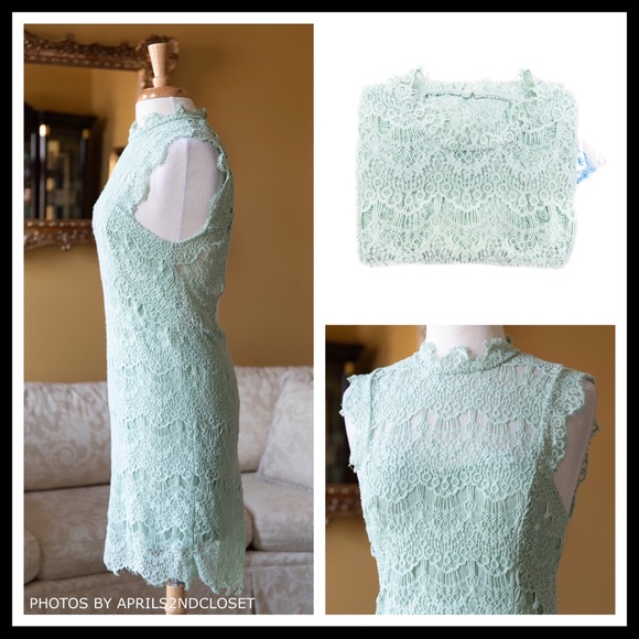 FREE PEOPLE CROCHET LACE MINI SLIP DRESS A3C - Picture 4 of 8